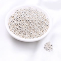 Polished silver loose beads in white porcelain dish for DIY jewelry making material - 4mm (ai-100 Pieces/Pack) / Silver