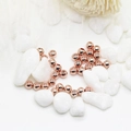 DIY 14K rose gold-plated metal round beads for jewelry making and handmade bracelets - 4mm (ai-100 Pieces/Pack) / Rose Gold