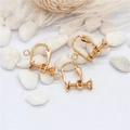 Adjustable 14K gold plated screw-on earring converters for DIY jewelry making - Light Gold