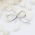 Zilveren infinity strik-verbinder voor DIY-sieraden met gepolijst metalen oppervlak - Platina (H-0071)
