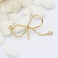 14K vergulde vlinderstrik connector voor handgemaakte DIY sieraden en oorbellen - 14K Goud (H-0071)