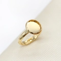 Anello fai-da-te in ottone placcato oro 14k con base rotonda da 10mm e fascia regolabile - Vassoio Vuoto / Oro 14K