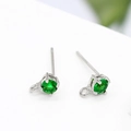 Orecchini a perno in argento con zircone verde e piccolo anello per gioielli DIY - Palladio Verde