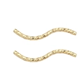 Perles en tube courbé plaqué or 14K avec texture facettée pour création bijoux - 1.5*20 / Or 14K