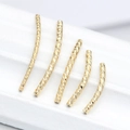 14K gold plated curved tube beads with diamond-cut texture for DIY jewelry making - 14K Gold