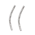 DIY jewelry 14K silver plated curved frosted tube beads with spiral texture finish - Silver Spiral Tube (2*25) / Palladium