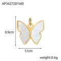 Elegant gold butterfly pendant with white shell inlay and cubic zirconia details - Butterfly Shell Filled Pendant (AP34272D1W0)