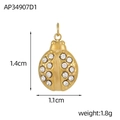 Detailed view of a ladybug pendant with dimensions 1.4cm by 1.1cm and weight 1.8g - Pave Rhinestone Ladybug Pendant (AP34907D1)