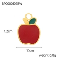 Cute red apple fruit pendant in stainless steel for DIY jewelry making 1.2x1.1cm - Red Apple Shape (BP0000107BW)