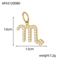 Makroaufnahme von Skorpion-Anhänger mit Goldbeschichtung und Zirkonia-Besatz - Skorpion Sternzeichen (AP43120DB0)