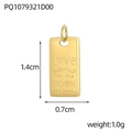 Macro shot of gold stainless steel rectangular pendant with Love You to the Moon engraving - Gold Love You To The Moon Rectangle Style (PQ1079321D00)