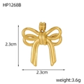 Vue détaillée du pendentif nœud doré présentant une surface texturée et deux anneaux de lien - Nœud Doré Givré (HP1268B)