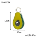 Detailed avocado charm pendant with dimensions 1.2cm by 0.9cm and colorful oil drip finish - Silver Avocado Shape (XP00002A)