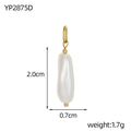 Ciondolo ovale dorato in stile barocco con perle bianche irregolari per gioielli DIY - Stile Perla Barocca Irregolare (YP2875D)