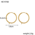 Detail of 1.9cm gold hoop earrings showing product dimensions and 2.0g weight specifications - Minimalist Gold Ring Ear Buckle Style (HE1978D)