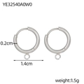 Macro shot of polished silver stainless steel hoop earrings with hanging loop details - Silver Hoop with Eyelet Accessory (YE32540A0W0)