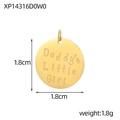Detailed view of a 1.8cm golden round pendant with Daddy's Little Girl engraving - Daddy's Little Girl Round Style (XP14316D0W0)