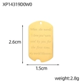 Detailed view of rectangular gold-plated stainless steel pendant with romantic engraving - Romantic Quote Dog Tag Rectangle Style (XP14319D0W0)