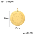 Detail of round golden stainless steel pendant with Forever in my heart engraving - Forever In My Heart Round Style (XP14459D0W0)