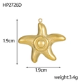 Detailed view of gold starfish charm with dimensions 1.9cm x 1.9cm and weight 3.4g - Starfish Style (HP2726D)