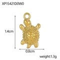 Detail of 18K gold-plated turtle pendant with embossed shell texture, 1.4x0.8cm size - Sea Turtle Shell Relief (XP15421D0W0)
