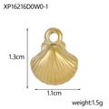 Detailed close-up of 18K gold plated shell pendant with fine texture and dimensions - Striped Shell Style (XP16216D0W0-1)