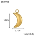 Detail view of mini gold crescent moon pendant with matte finish and 1.3cm height - Matte Crescent (BP2098B)