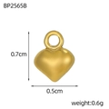 Minimalist golden heart pendant charm for DIY jewelry with 0.7cm size specifications - Matte Heart (BP2565B)