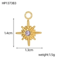 Dettaglio del ciondolo a stella con zircone viola e acciaio inossidabile dorato - Stile Stella Strass Viola (HP1373B3)