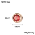 Close-up of rose gold birthstone pendant with red crystal, size 0.6cm and 0.7g weight - Red Rhinestone Style (PJ00318C0)
