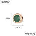 Ciondolo in acciaio inossidabile oro rosa con pietra portafortuna verde e misura 0,6 cm - Stile Strass Verde Scuro (PJ00318C4)