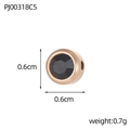 Macro di charm oro rosa 0,6 cm con gemma nera per creazione gioielli fai-da-te - Stile Strass Nero (PJ00318C5)