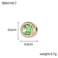 Ciondolo in acciaio inossidabile oro rosa con pietra verde e diametro di 0,6 centimetri - Stile Strass Verde Oliva (PJ00318C7)