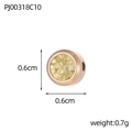Dettaglio del ciondolo in oro rosa da 0,6 cm con pietra portafortuna da 0,7 g - Stile Strass Giallo (PJ00318C10)
