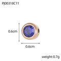 Dettaglio del ciondolo oro rosa 0,6cm con pietra blu scuro per la creazione di gioielli - Stile Strass Blu Notte (PJ00318C11)