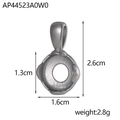 Detalles y medidas de la base de colgante de acero inoxidable para joyería artesanal - Estilo de Base de Media Luna de Plata con Cuatro Garras (AP44523A0W0)