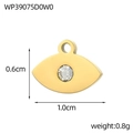 Ciondolo malocchio dorato con zircone per gioielli, dimensioni 1,0 cm per 0,6 cm - Stile Malocchio Dorato Strass Bianco (WP39075D0W0)