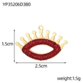 Detailed view of a gold crown charm with red rhinestones measuring 1.5cm by 2.5cm - Gold Crown With Red Rhinestone Eye Style (YP35206D3B0)