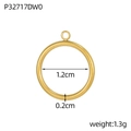 Dettaglio di un connettore circolare per gioielli fai-da-te da 1,2 cm in oro lucido - Componente Ciondolo Tondo Liscio (P32717DW0) / 1 Pezzo / Oro