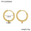 Dettaglio macro di ganci per orecchini fai-da-te in oro 10mm con misure e peso indicati - Orecchino con Componente Anello DIY (YP15329D0W0) / Confezione da 1 paio / Oro