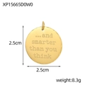 Golden stainless steel round pendant with hammered texture and engraved letters - Hammered Edge Engraved Round Style (XP15665D0W0)
