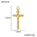 Minimalist gold stainless steel crucifix pendant DIY accessory size 2.9cm x 1.4cm - Jesus Cross (HP2541B)