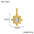 Ciondolo a stella dorata da 0,6 cm con zircone bianco per creazione gioielli - Stile Ottagramma Mini Dorato Strass Bianco (HP1372B1)