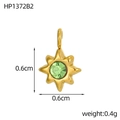 Ciondolo a stella dorato con zircone verde da 0,6 cm per la creazione di gioielli DIY - Stile Ottagramma Mini Dorato Strass Verde (HP1372B2)