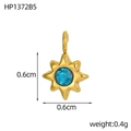 Ciondolo a stella ottagonale dorata con gemma blu, misura 0,6 cm e peso di 0,4 g - Stile Ottagramma Mini Dorato Strass Blu (HP1372B5)
