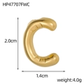 Detail view of 14k gold bubble letter C pendant with measurements 2.0cm and 4.0g weight - Bubble Letter C Pendant (HP47707FWC)