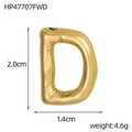 Macro detail of golden letter D bubble pendant showing 2.0cm height and bamboo texture - Bubble Letter D Pendant (HP47707FWD)