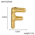 Polished 14k gold bubble letter F pendant with dimensions of 2.0cm height and 1.3cm width - Bubble Letter F Pendant (HP47707FWF)