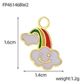 Ciondolo nuvola arcobaleno con smiley, dimensioni 1.6cm di altezza e 1.4cm di larghezza - Arcobaleno Nuvola Smiley (FP46413BW1)