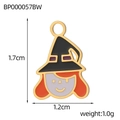Detailed view of Halloween witch charm showing 1.7cm height and 1.2cm width dimensions - Red-Haired Little Witch (BP000057BW)